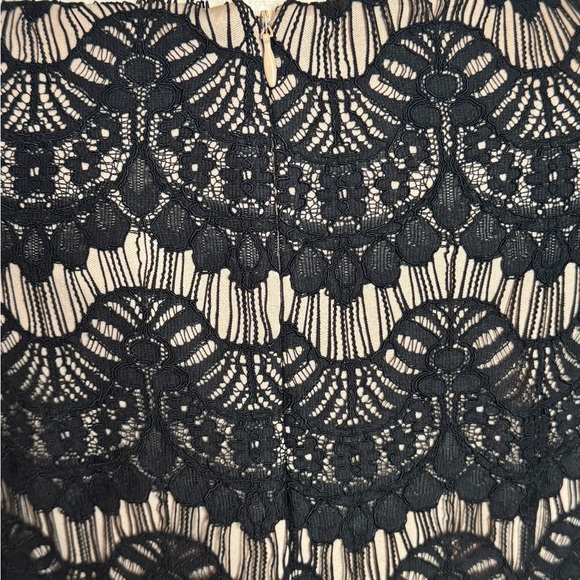 Jessica Howard Black and Tan Sheath Dress with Bell Sleeves - Picture 4 of 7